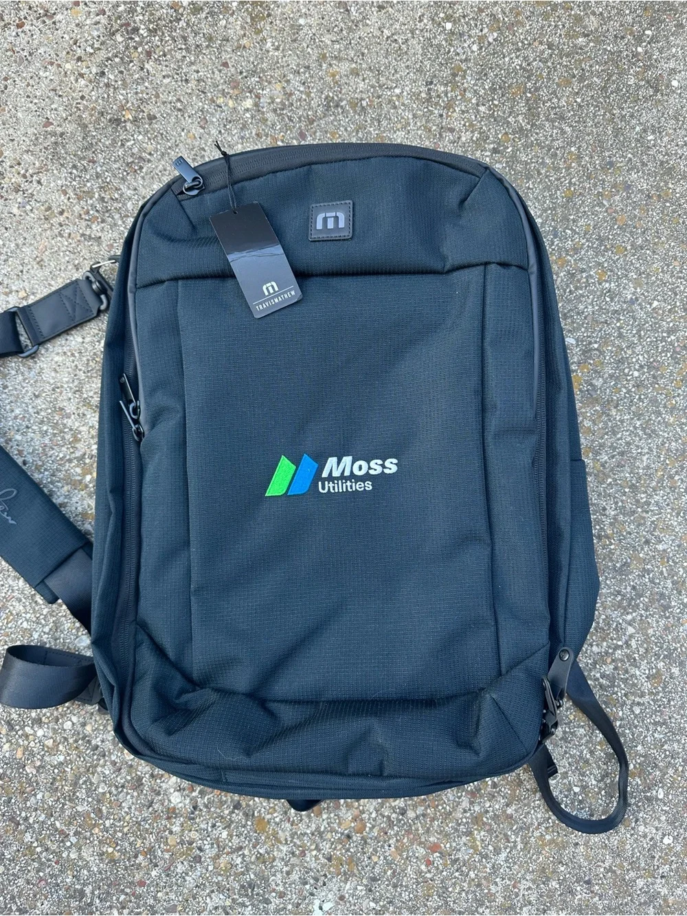 NWT Travis Mathew Black Convertible Backpack with Logo